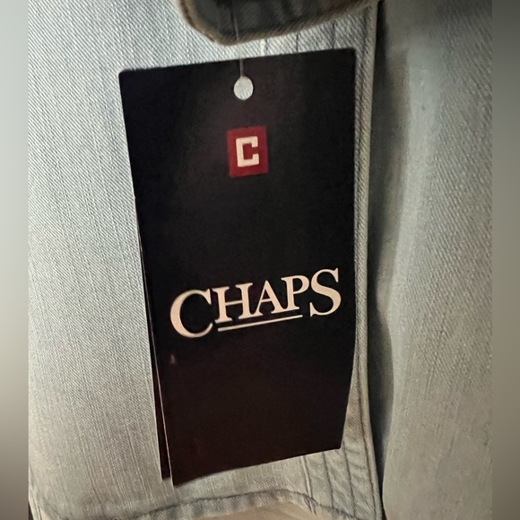 NWT Men’s Chaps light blue Button-Up long sleeve shirt size L - Picture 5 of 7